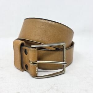Vintage 1980's Dante Light Brown Glove Leather Belt 36” Long 1.5” Wide